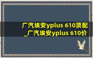 广汽埃安yplus 610顶配_广汽埃安yplus 610价格